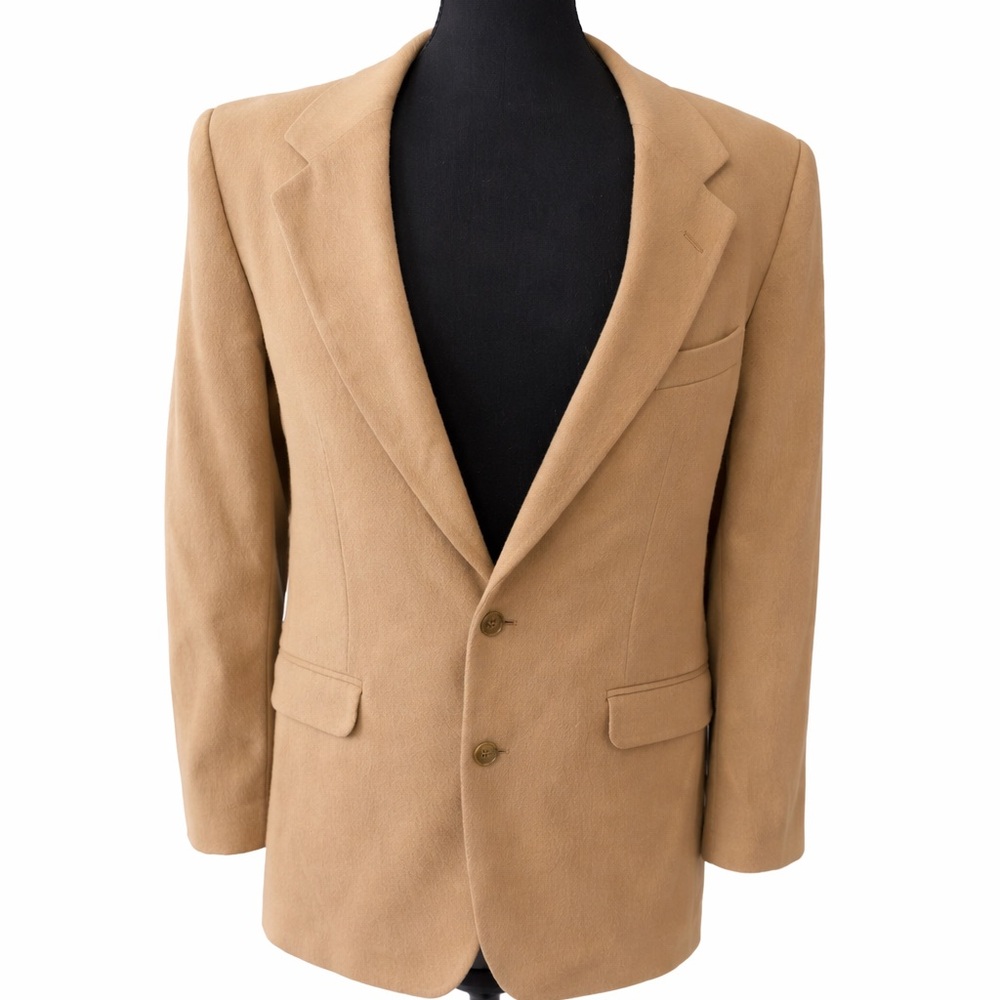J.G. Hook Camel Hair Blend Blazer Size 42 US 12 Italian Fabric Tailored J